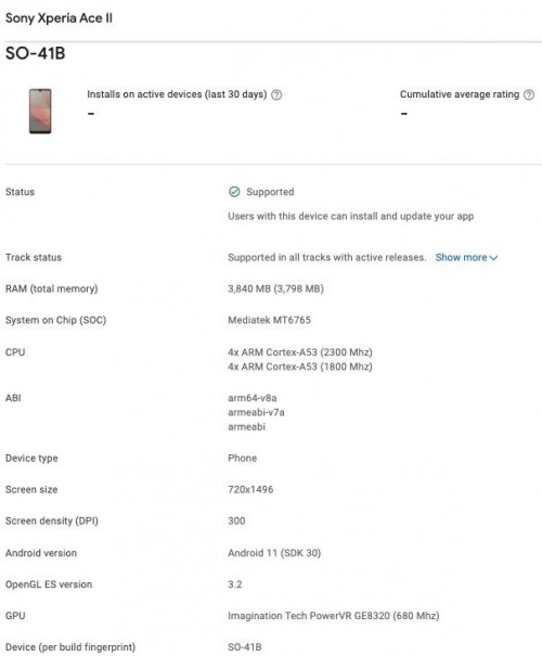 Xperia Ace 2 teknik ozellikleri